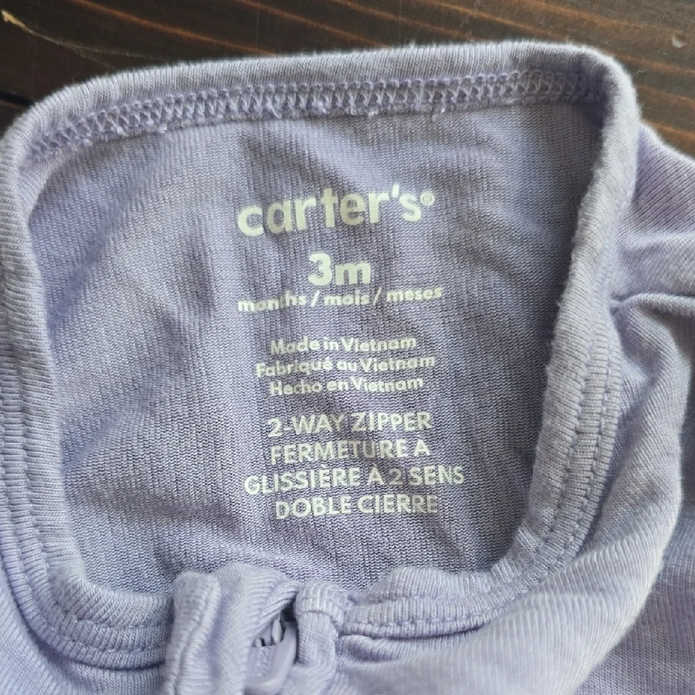 Carter’s Lavender 2-Way Zipper Sleep and Play Footie - 3M